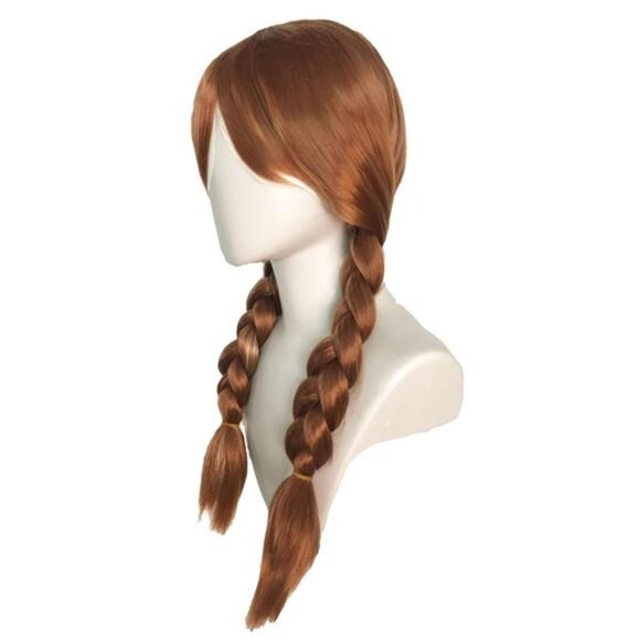 Brown Pigtail Wig with Bangs main image 3